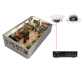 Акустична система для кафе, ресторану 5 стельових динаміків BOSCH